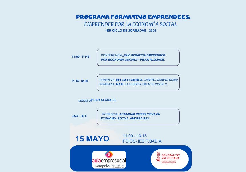 Horarios de las ponencias del programa EmprendeES